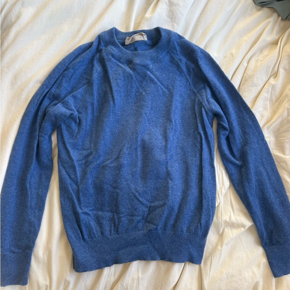 100% Cashmere Everlane Women's Blue Crewneck Sweater
